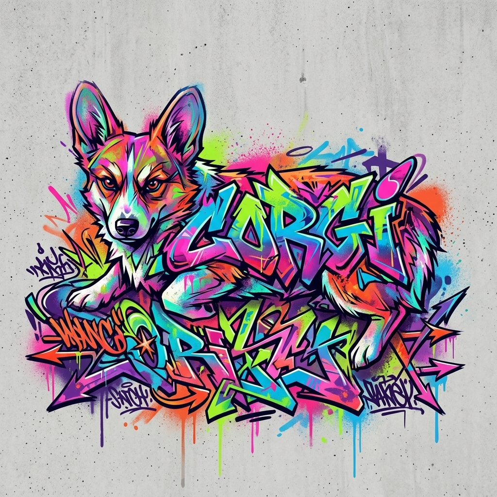 Cool Dog Cool Dog - AI graffiti art example
