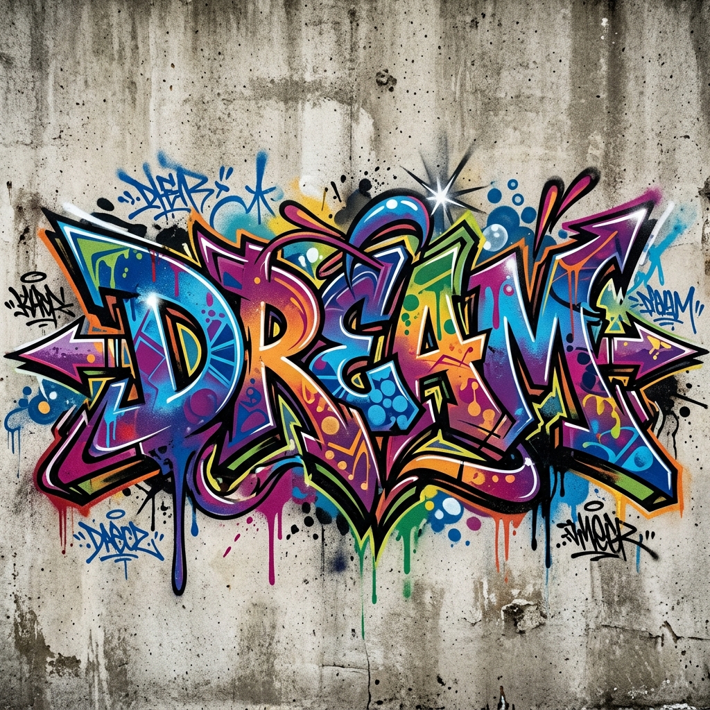 DREAM DREAM - AI graffiti art example
