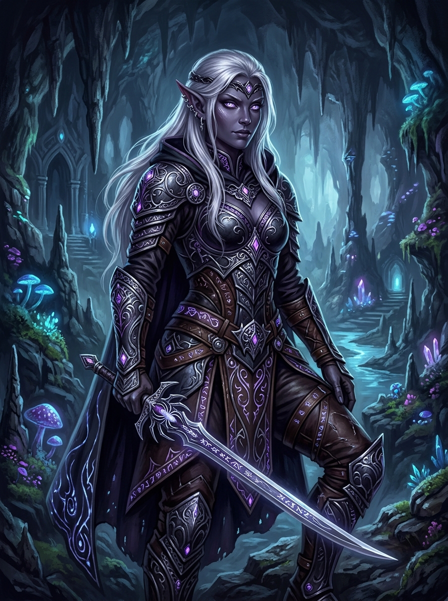 Dark Queen - Text Mode AI generated Dark Elf Queen for video