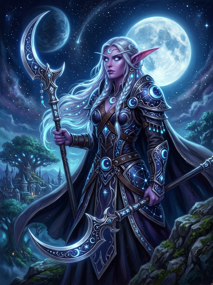 Text to Elf result AI generated Night Elf character from text