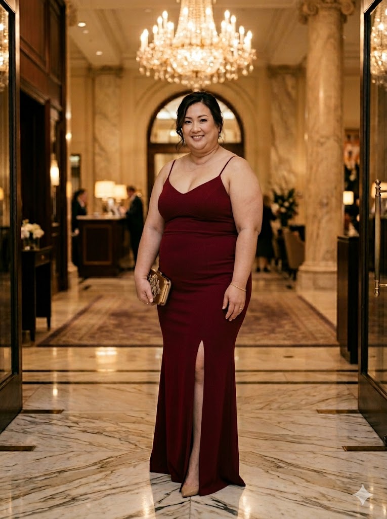 Evening Gown - AI fat filter example