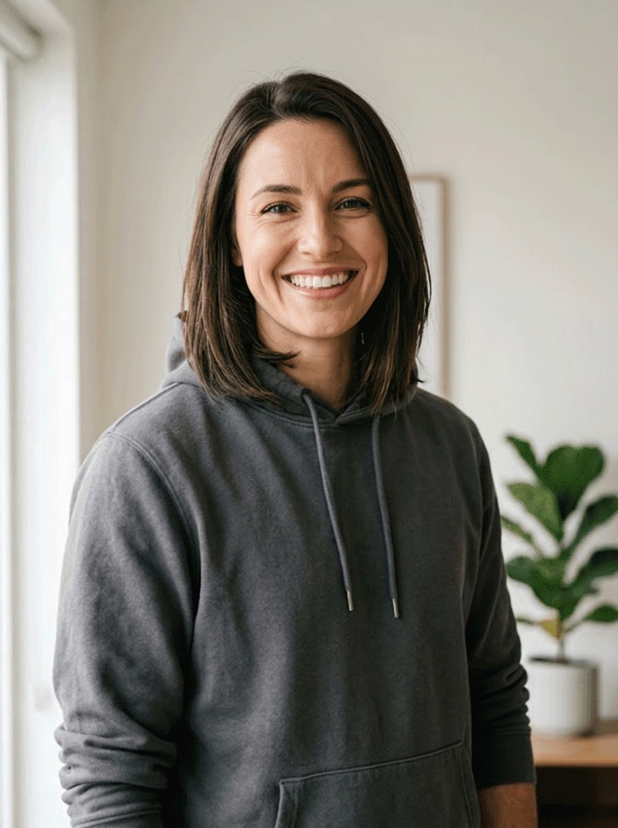 Cafe Selfie - AI gender swap example