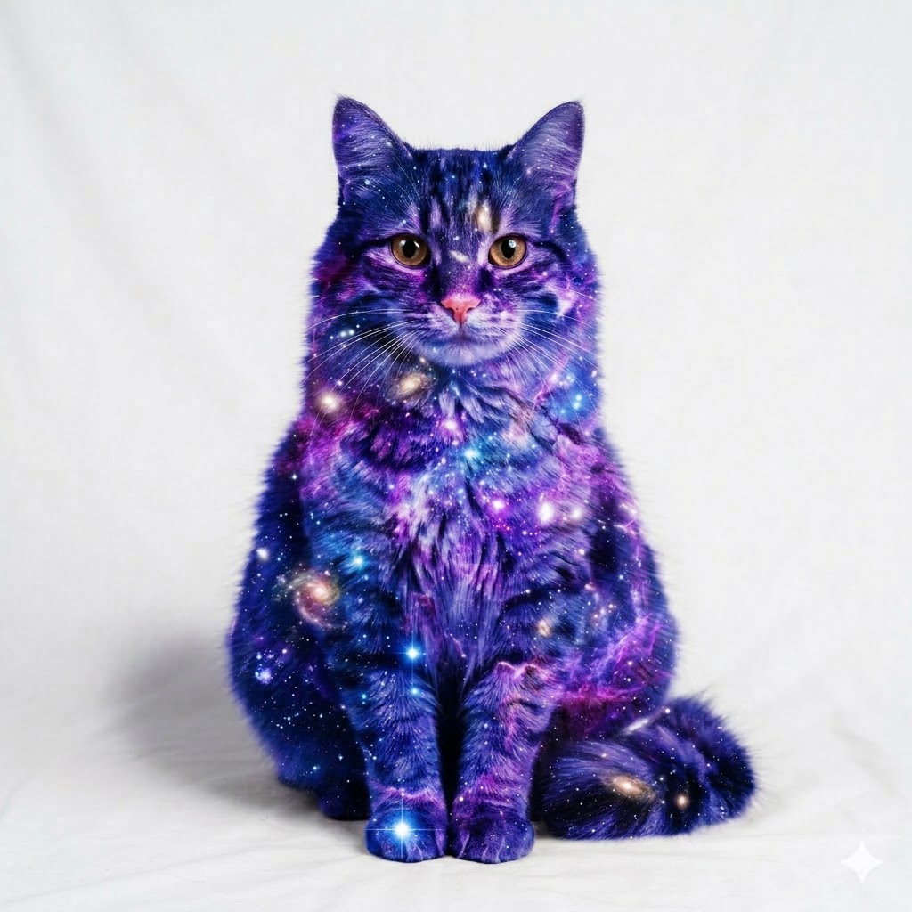 Space Cat Space Cat - AI image combiner example