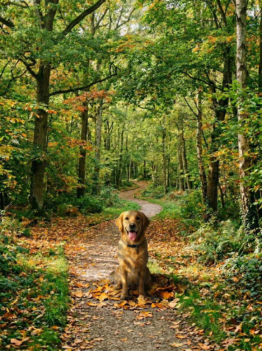 Dog in Park Dog in Park - AI image combiner example