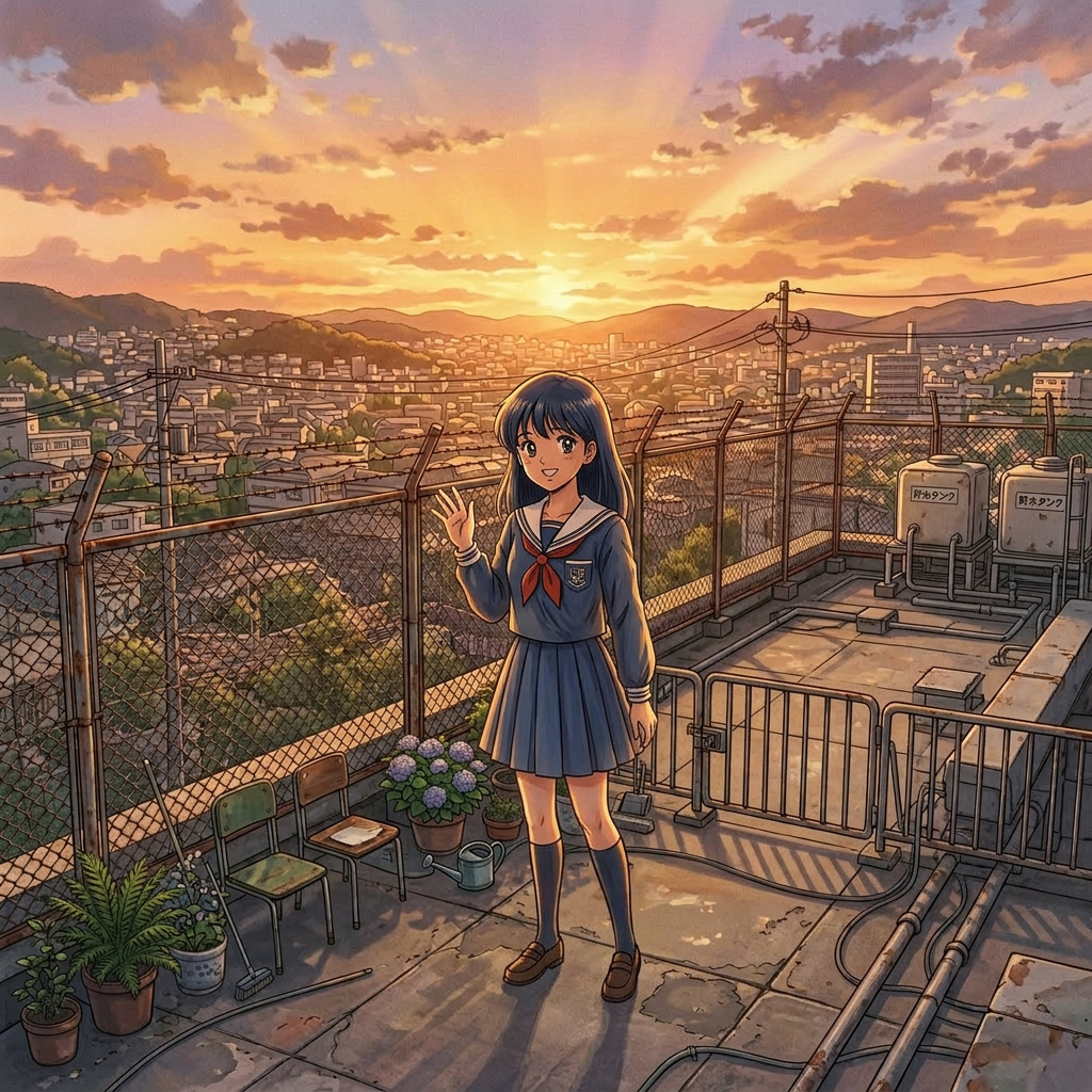 Anime Scene Anime Scene - AI image combiner example