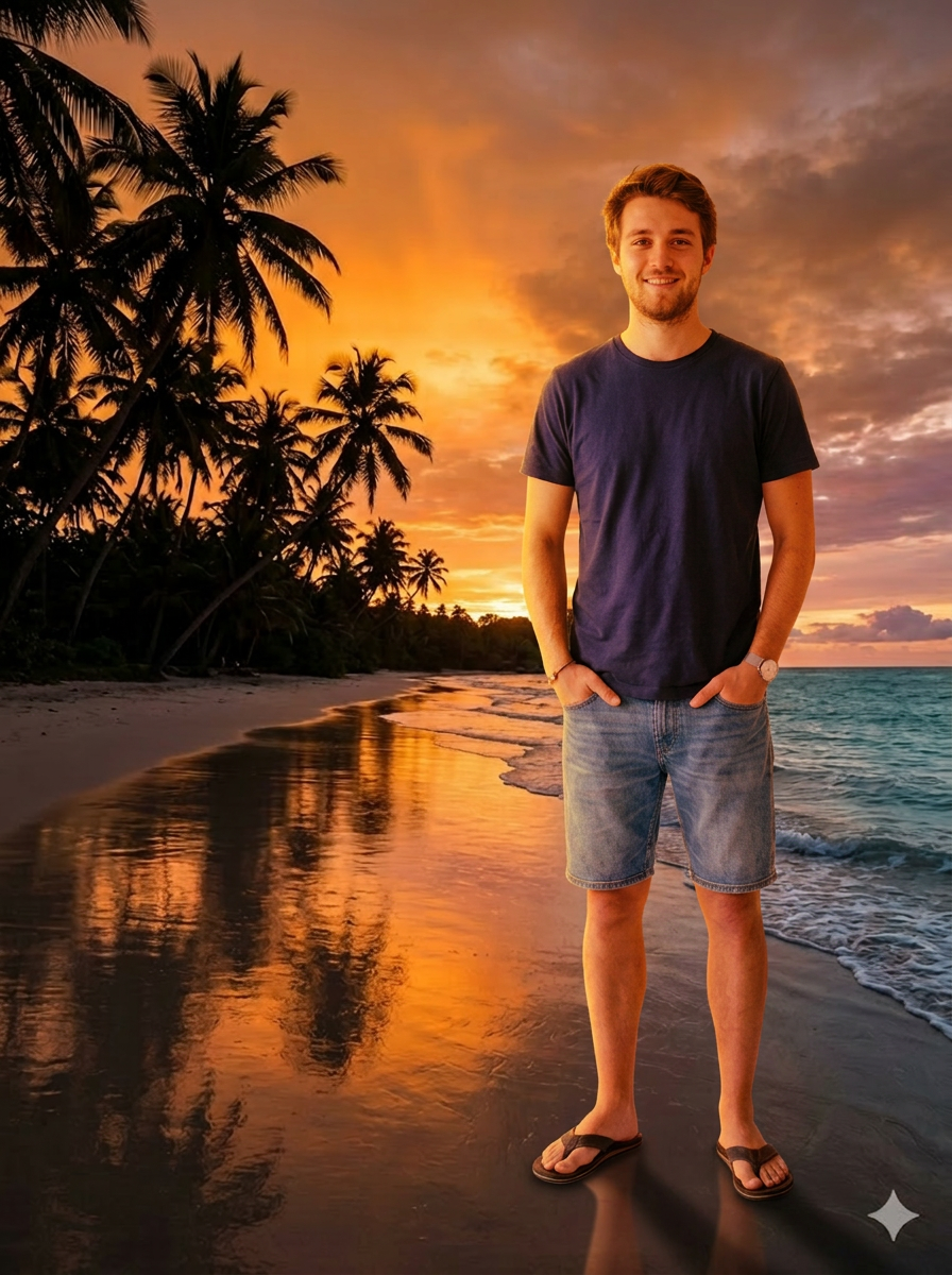 Beach Sunset Beach Sunset - AI image combiner example