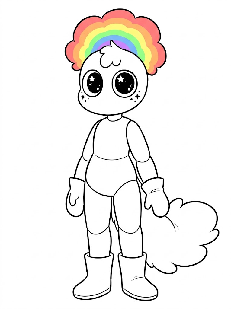 Dandy's World OC Sketch Base black linework template