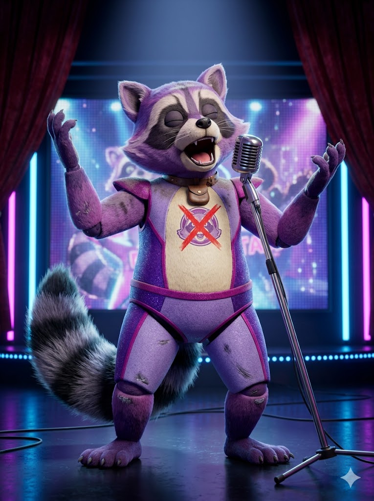 Glamrock Raccoon — Showman — FNAF OC example