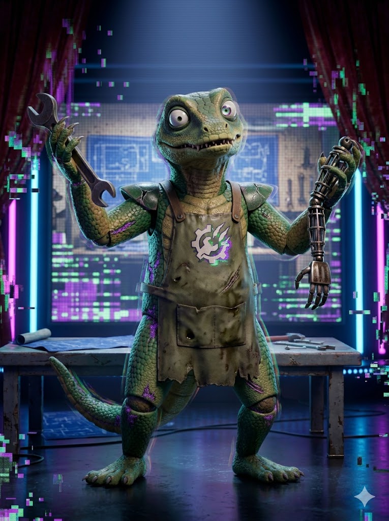 Glitchtrap Reptile — Glitchy — FNAF OC example