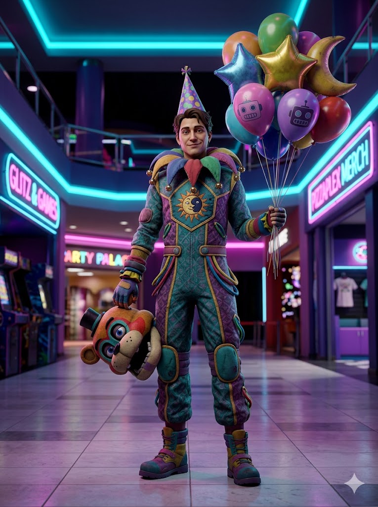 Pizzaplex Birthday Performer — FNAF OC example