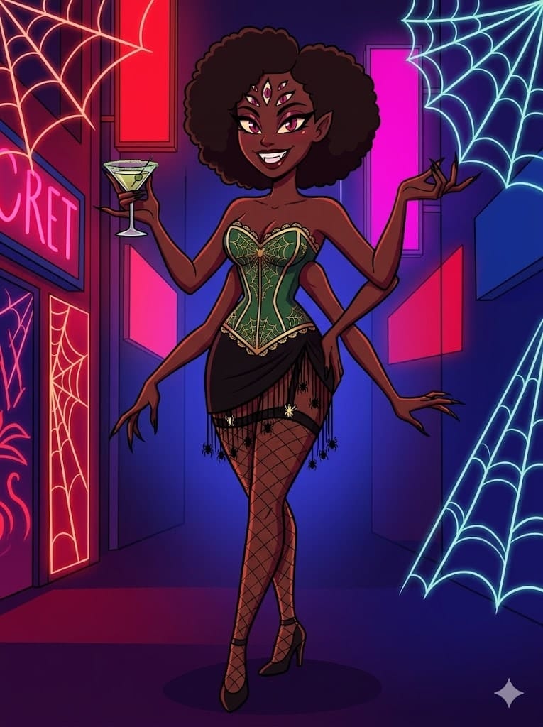 Woman → Spider Demon — Hazbin Hotel OC example