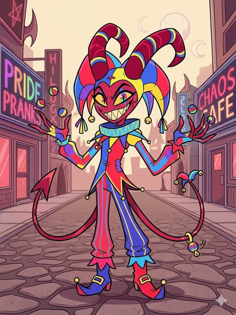 Hazbin Hotel Imp jester OC idea Pride Ring