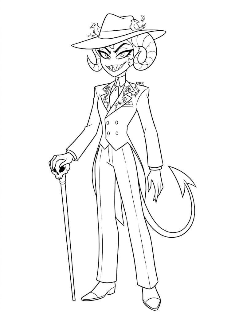 AI Hazbin Hotel sketch base example template