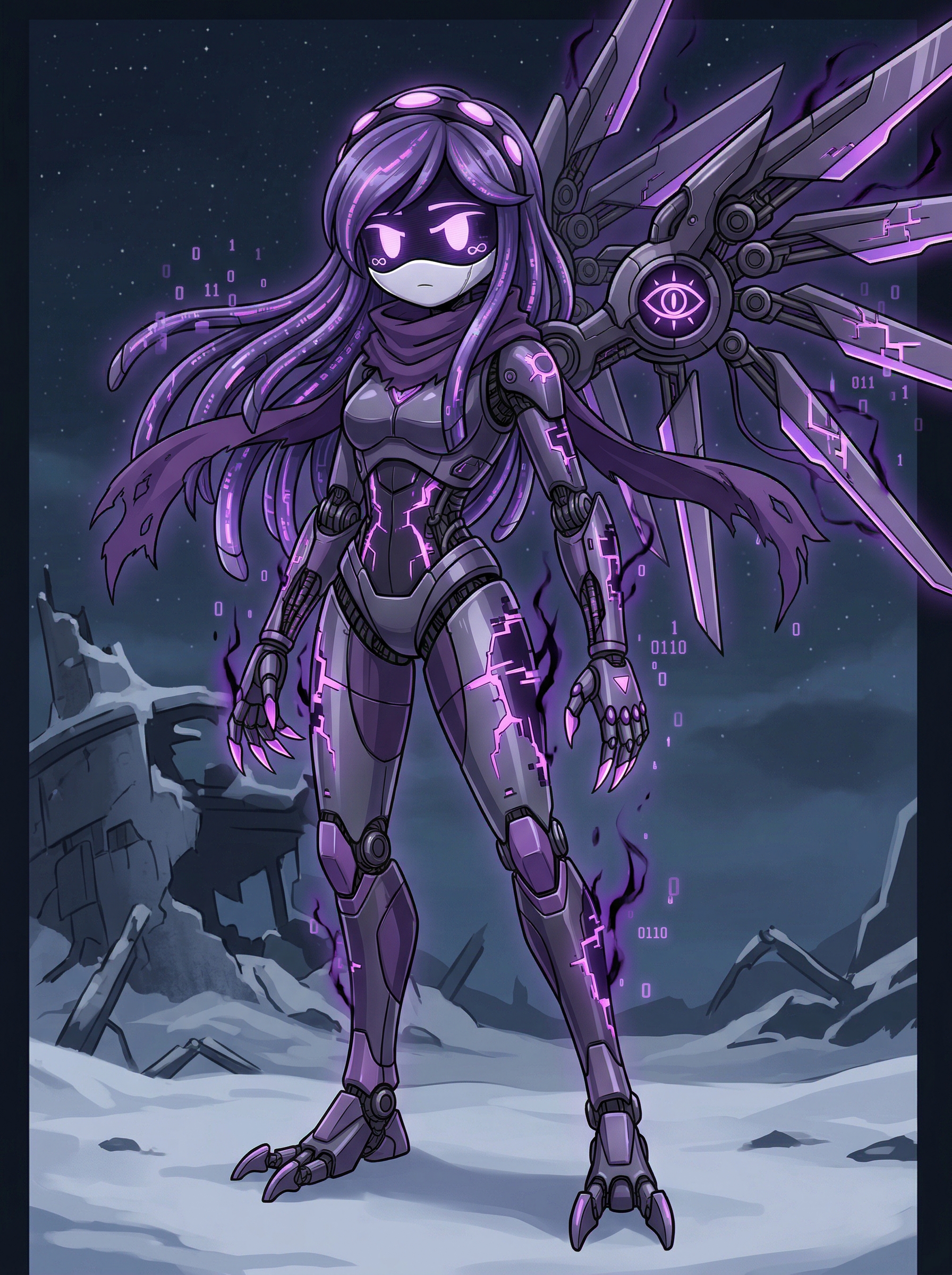 AI-generated Murder Drones OC art