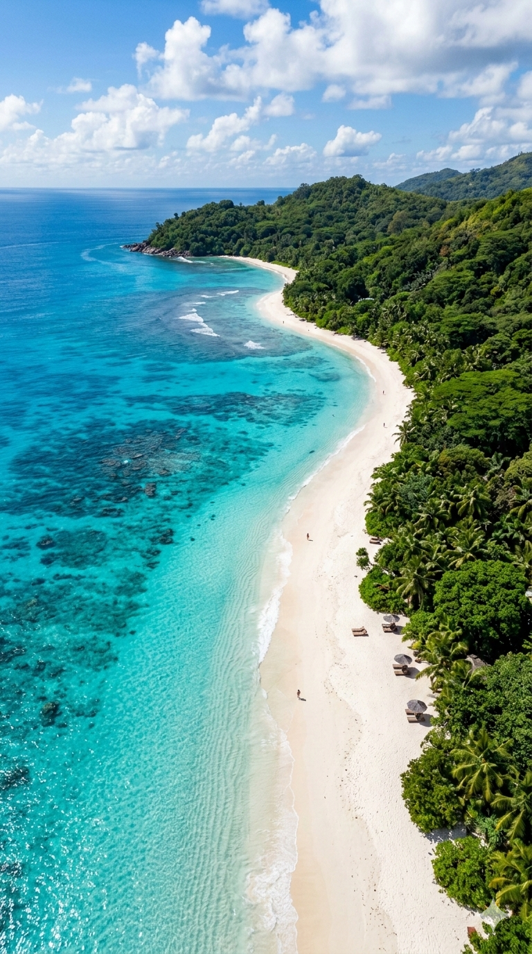 Nano Banana 2 landscape example - tropical beach aerial view