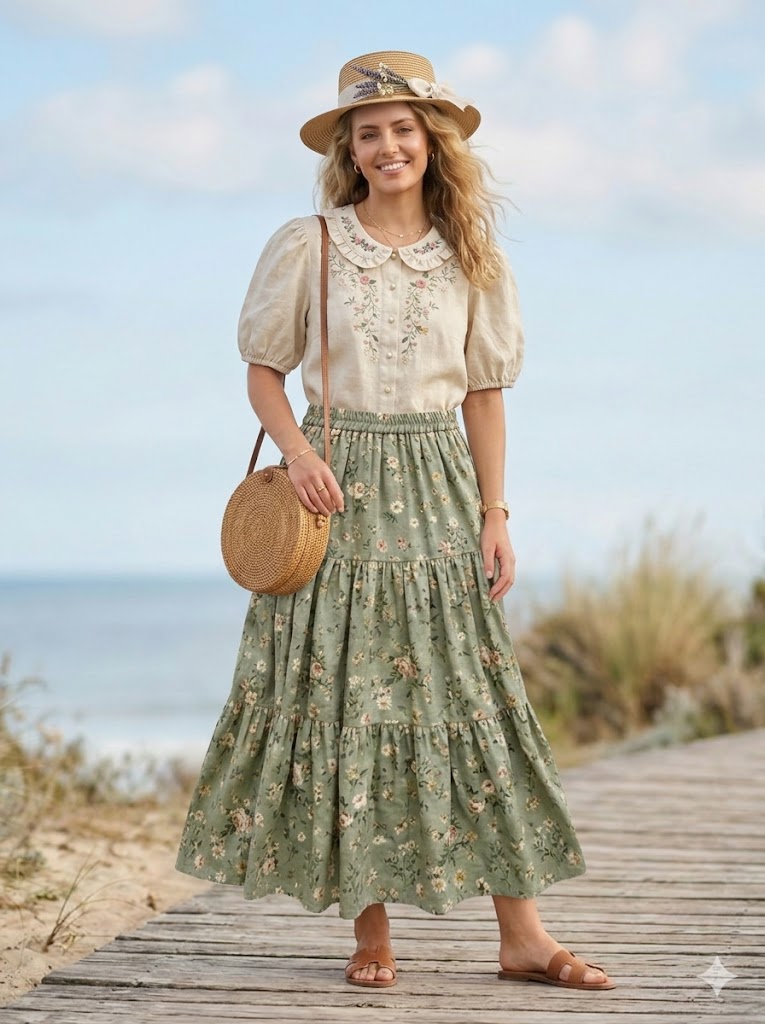 Cottagecore outfit style Cottagecore - AI outfit try-on result