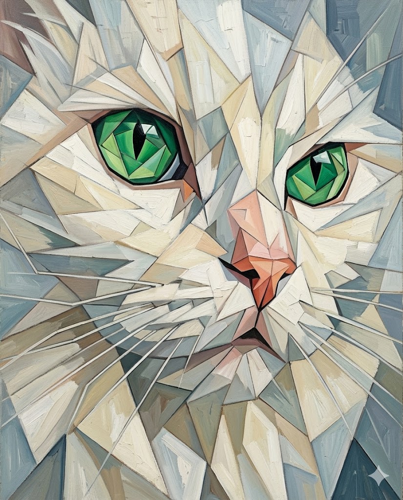 Cubism pet portrait style