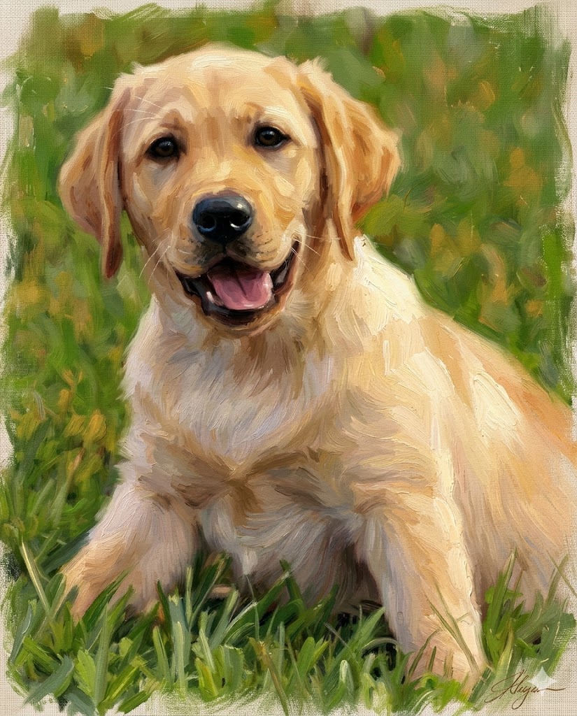 AI pet portrait style option - painterly