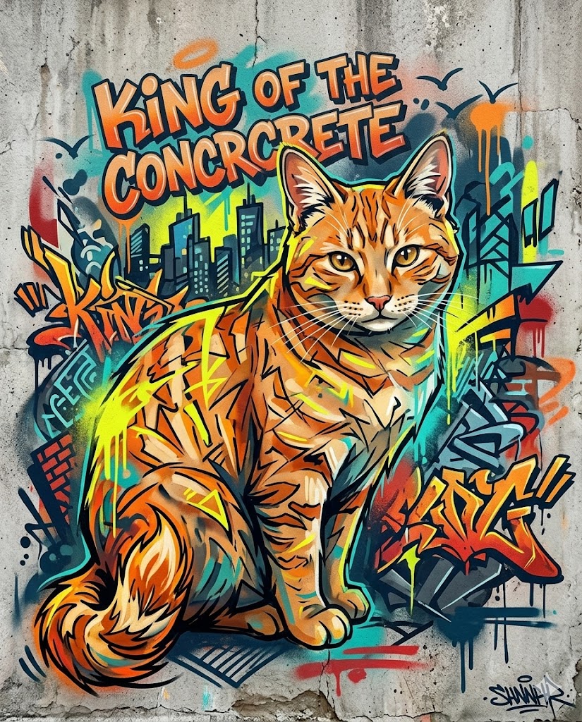 Street art pet portrait style