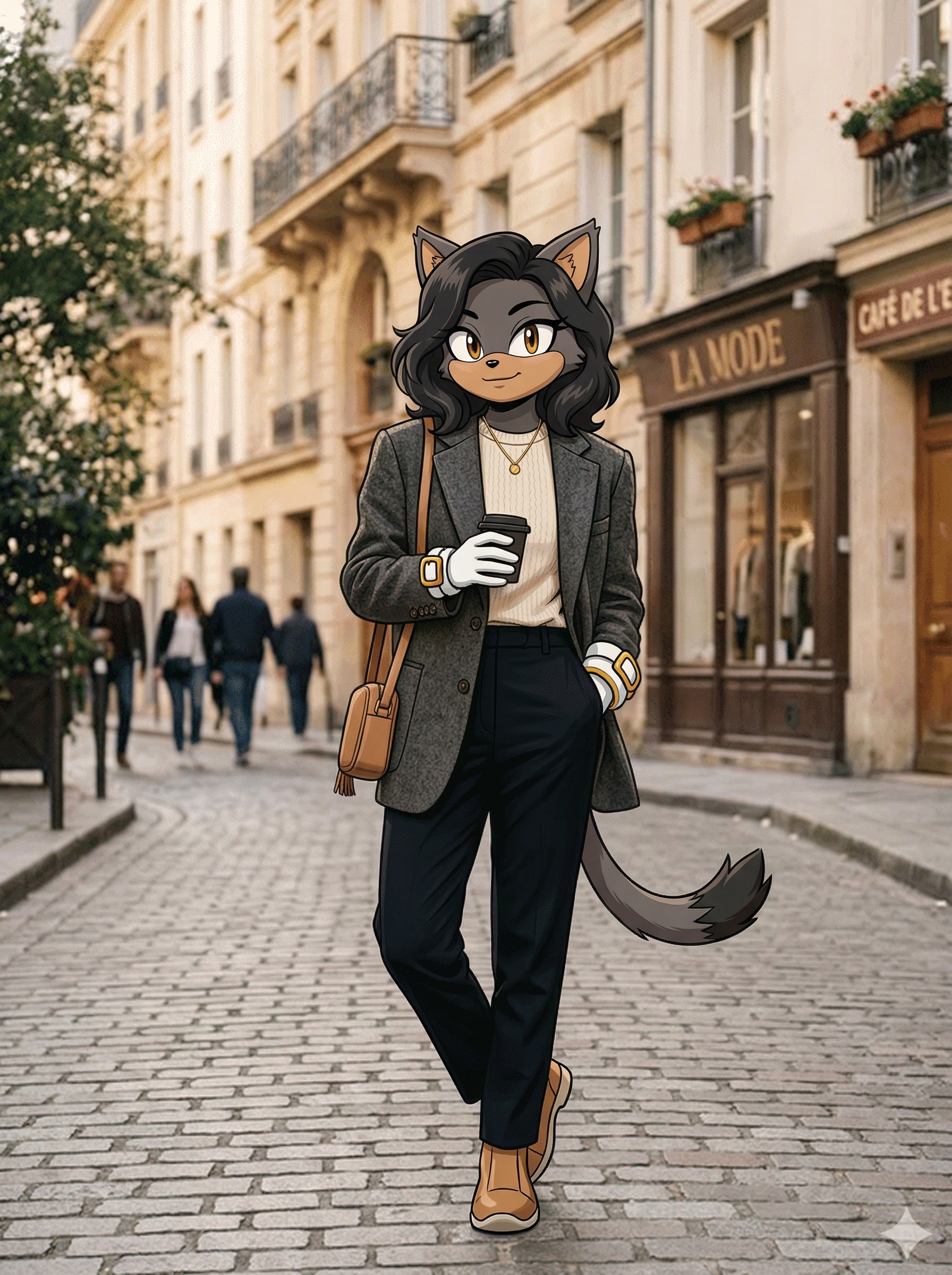 Girl → Cat Girl → Cat - Sonic OC example