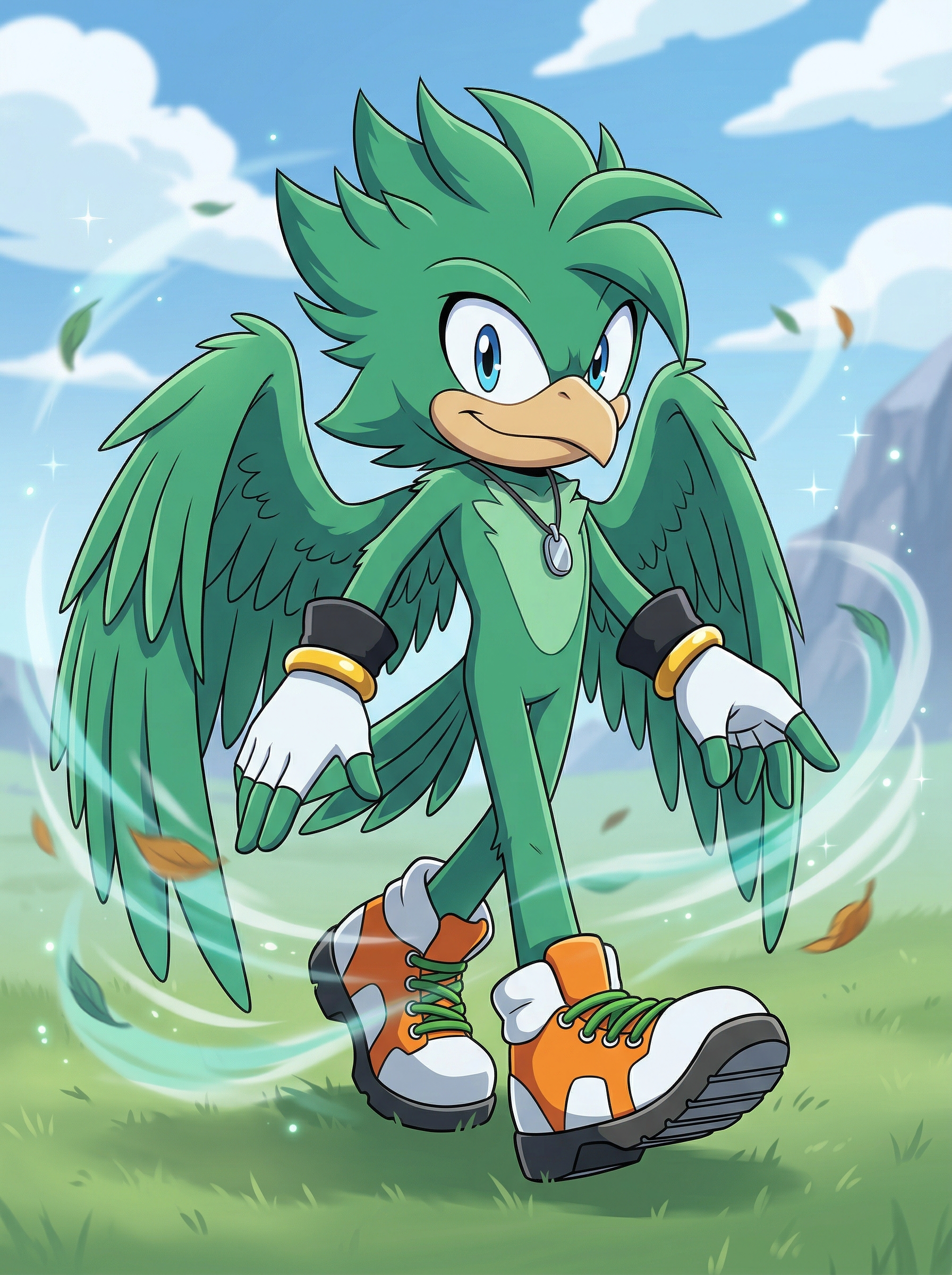 Green Bird Green Bird - Sonic OC example