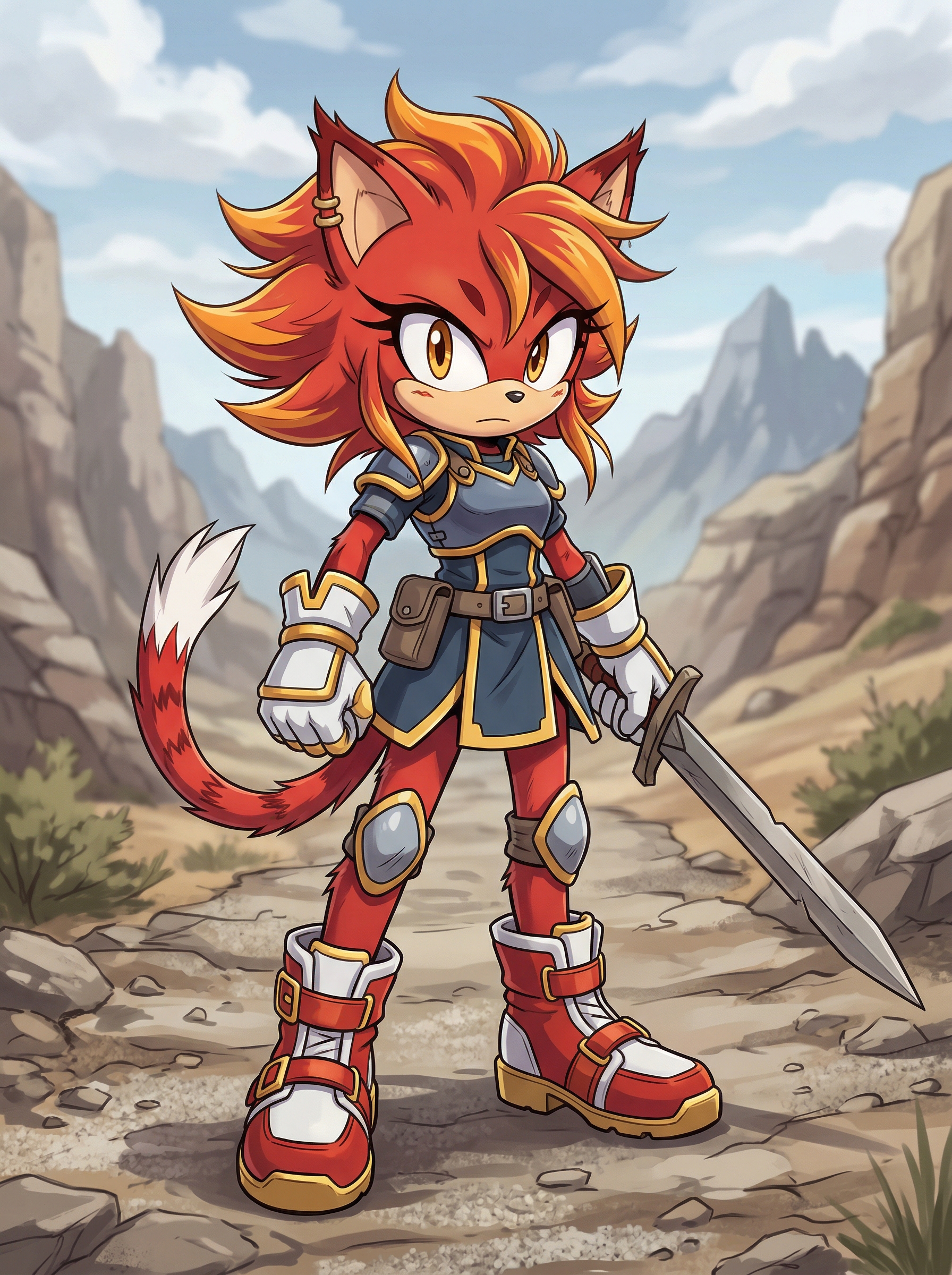 Red Cat Warrior Red Cat Warrior - Sonic OC example
