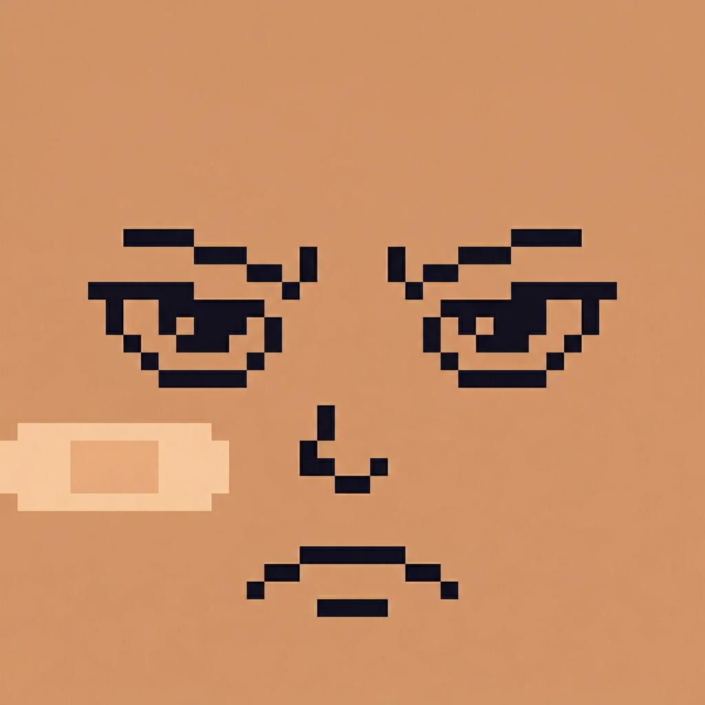 Pixel Warrior - square face icon example