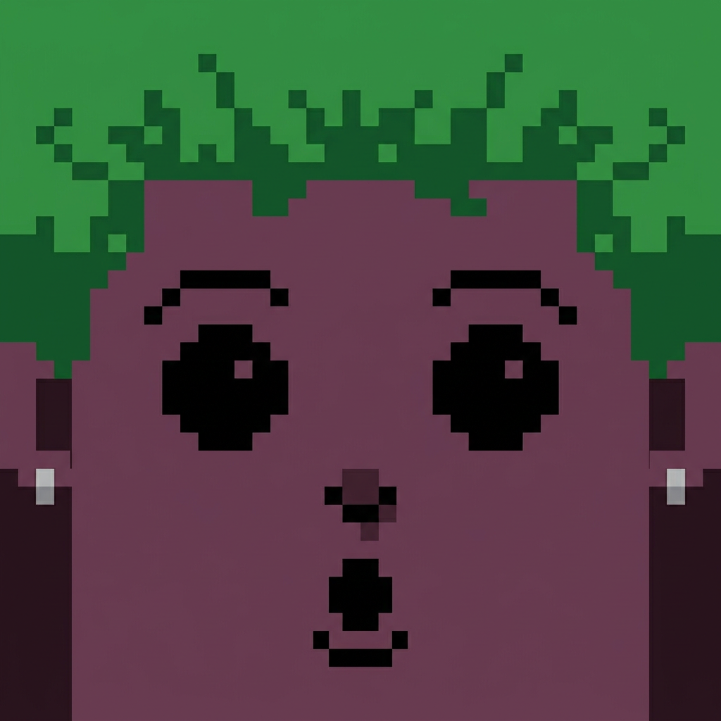 Green Afro - square face icon example