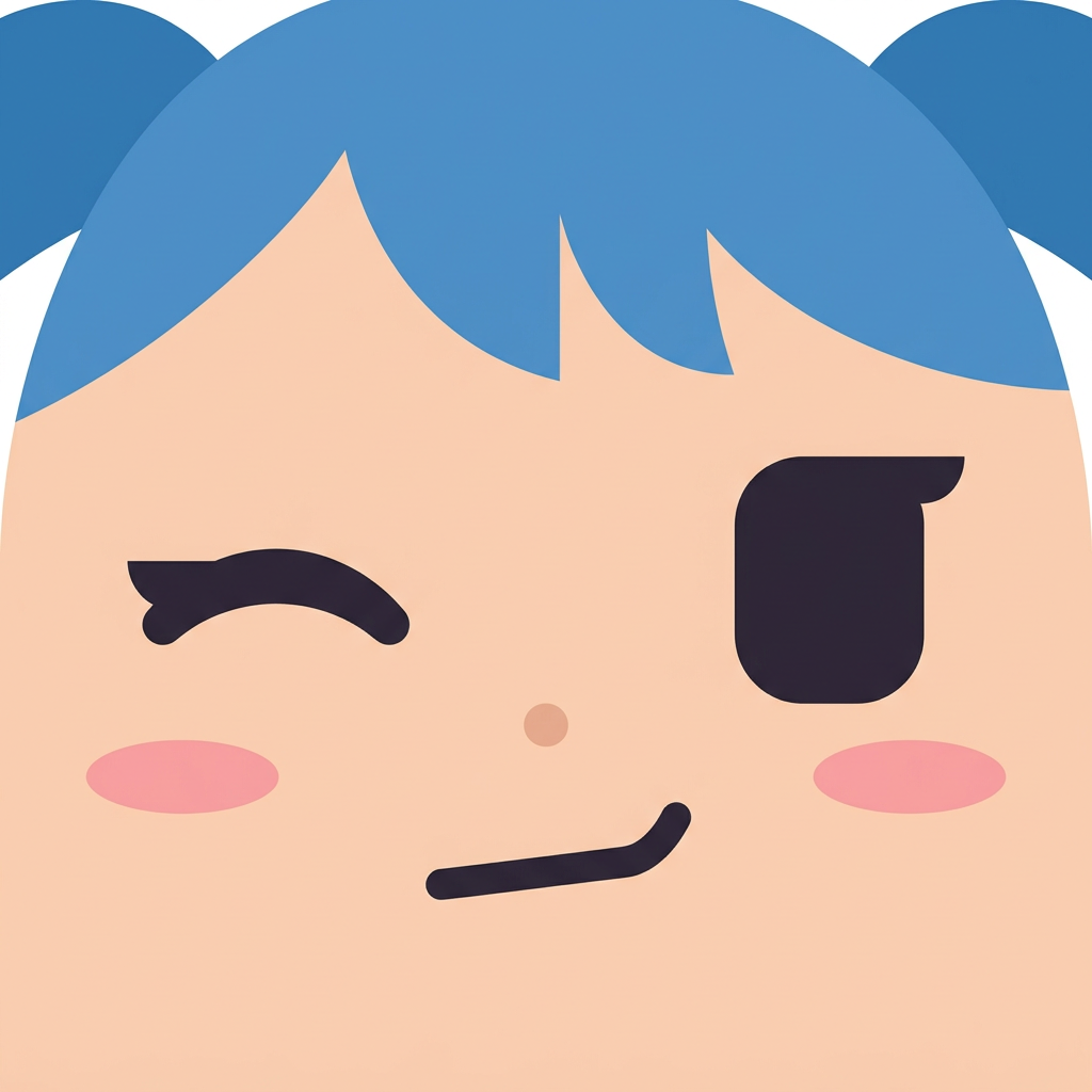 Blue Pigtails - square face icon example