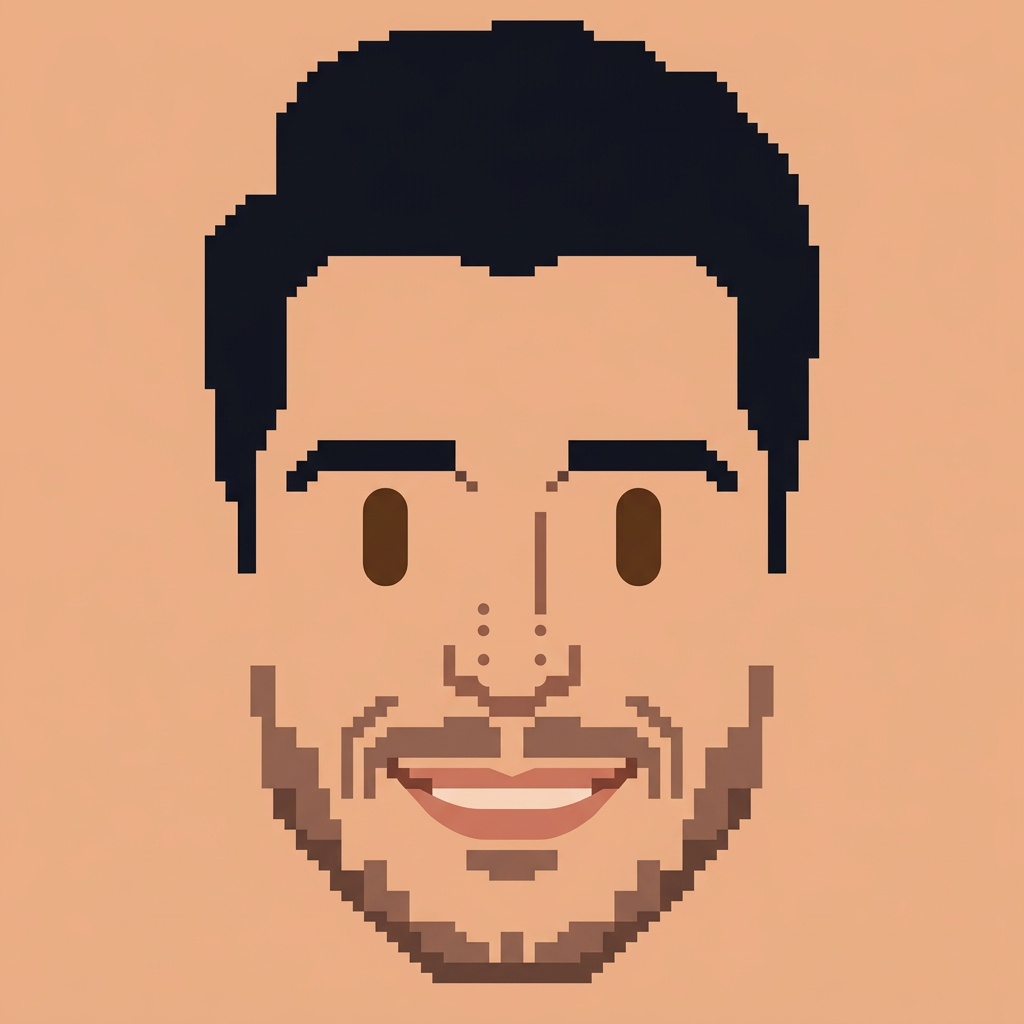 Retro Pixel - square face icon example