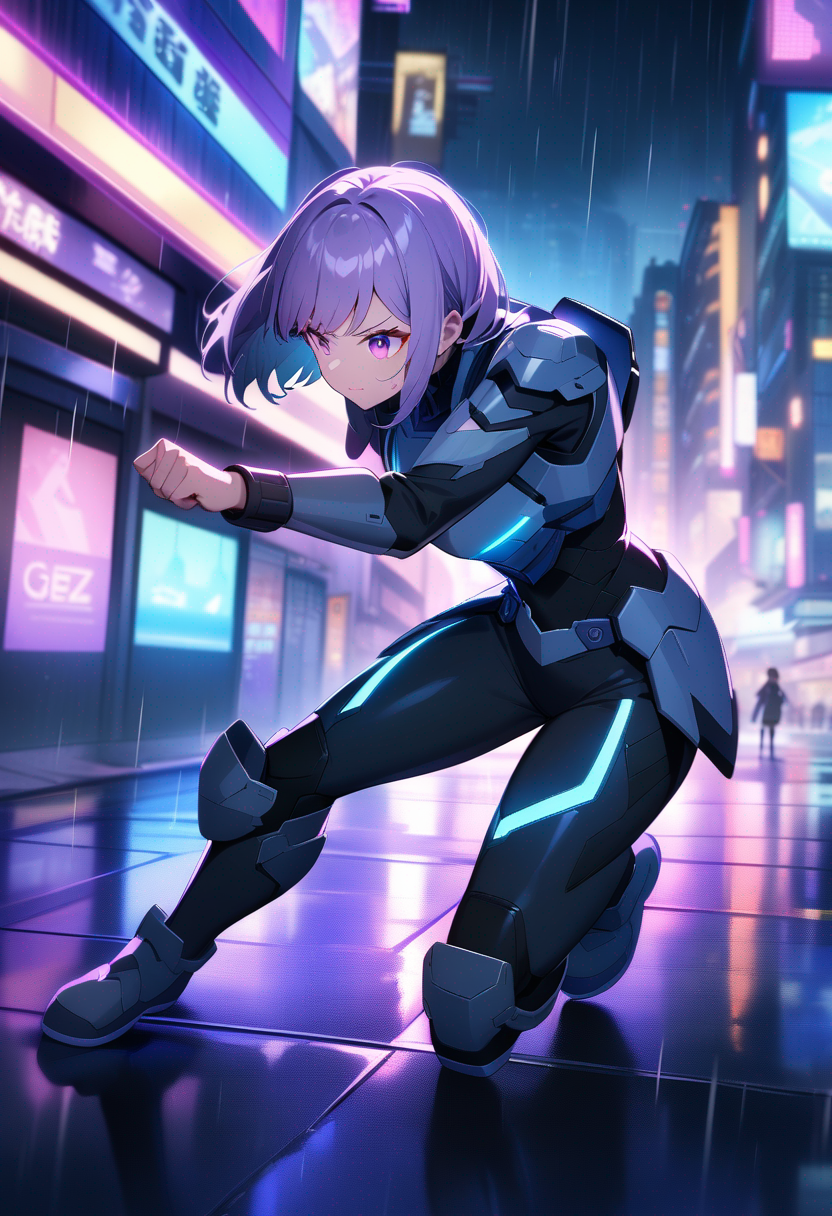 Cyberpunk anime OC character example